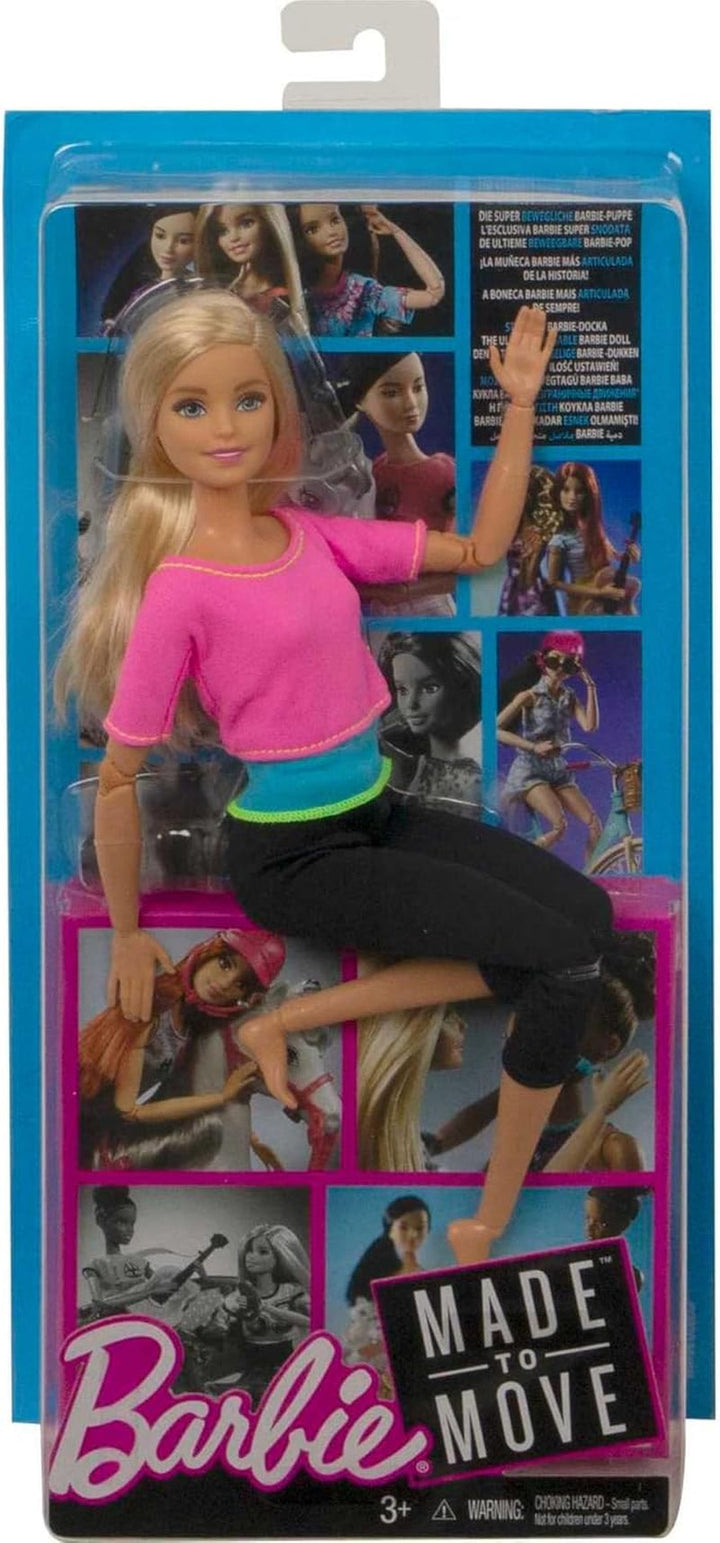 Barbie Made to Move - articulații mobile pentru poziții și mișcări realiste, ținută sportivă și păr lung blond, ideală pentru jocuri de rol și creativitate, vârsta 3+, DHL82