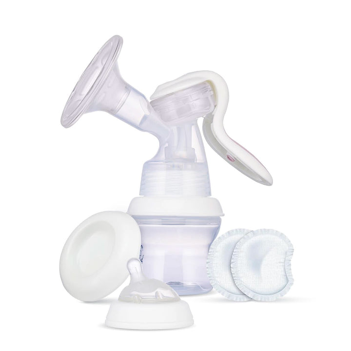 Chicco Natural Feeling Handmilchpumpe, Komfortable Und Schnelle Stillpumpe, Einfaches Abpumpen Der Milch, Ergonomische Form, Mit Geneigtem Sauger Und Hermetischem Deckel, Wird Zur Babyflasche - 150 Ml