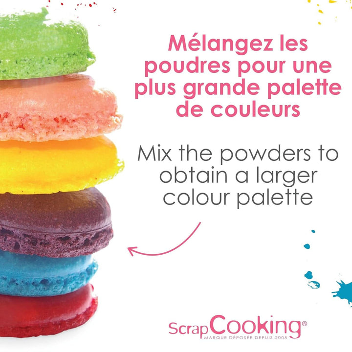 ScrapCooking, Set 3 coloranti alimentari pudra - rosu, galben, albastru, 3 x 5 grame