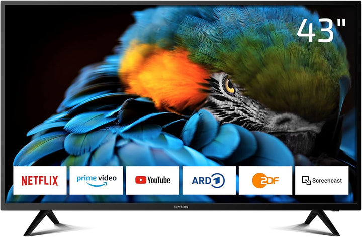 DYON Smart 43 VX 108 Cm (43 Zoll) Fernseher (Full-Hd Smart TV, HD Triple Tuner (DVB-C/-S2/-T2), App Store, Prime Video, Netflix, Youtube, DAZN, Disney+) [Mod. 2022], Schwarz