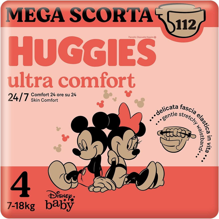 Huggies Ultra Comfort, scutece mărimea 4 (7-18 kg), design Disney, pachet de depozitare