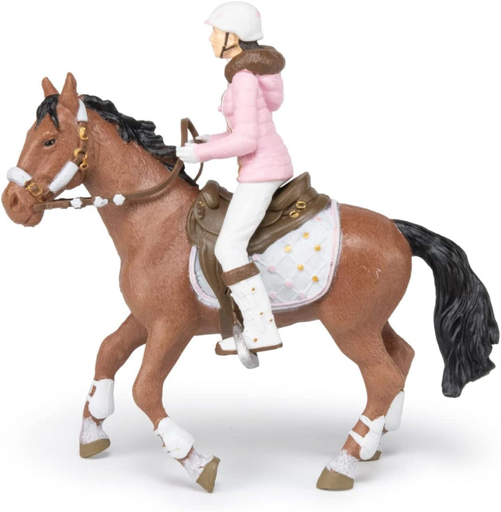 PAPO - Horse figure - Rider Fashion Winter, pasiune pentru călărie, jucărie pentru copii de la 3 ani.