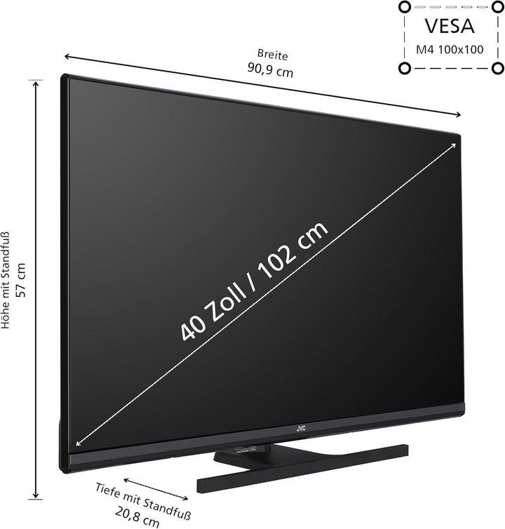 JVC QLED TV 40 Zoll Fernseher Full HD Android Smart TV (HDR, Triple-Tuner, Bluetooth) LT-40VQF545A