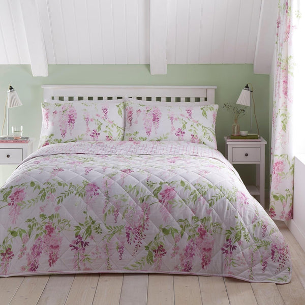 Dreams & Drapes Design â€“ Wisteria â€“ Gesteppte Tagesdecke â€“ 200 Cm X 230 Cm in Rosa