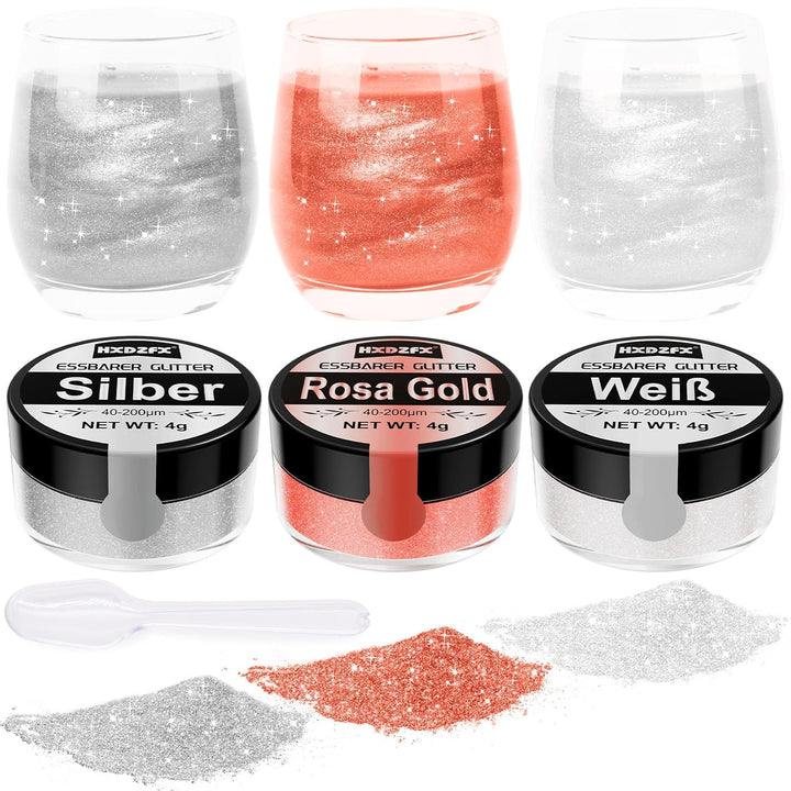 Essbarer Glitzer Für Getränke - Lebensmittelfarbe Pulver, Schimmerndes Glitzerpulver, Lebensmittel Glitzerpuder Für Schokolade, Kuchen, Fondant, Drinks - 8G (Frucht Grün)