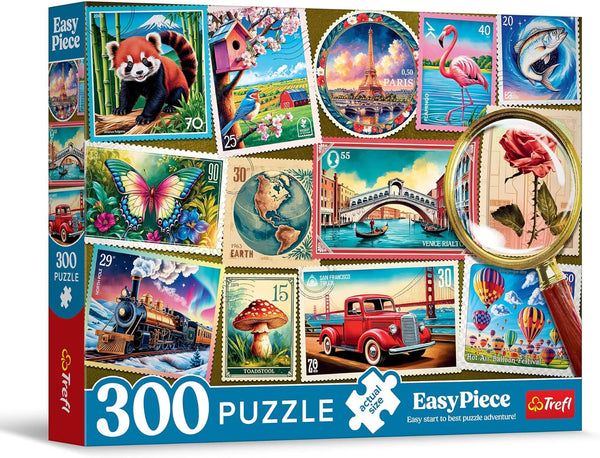 Trefl - Easypiece Puzzle : Timbre - 300 piese - Piese mari, Ușor de puzzle, Pentru adulți și copii de peste 10 ani