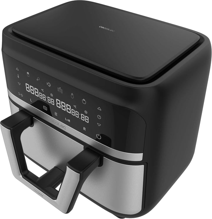 Cecotec Heißluftfritteuse 9 L Cecofry Advance Double. 2850 W, Kompakte, Digitale Und Ölfreie Diätfritteuse, Zwei Körben Mit Doppelter Temperatur Und Perfectcook-Technologie