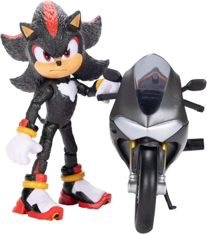 Sonic 3 The Movie Shadow Figure, 15 Cm, Movable, Inclusiv Shadow Mobile de la Jakks Pacific, Acoustic, Negru