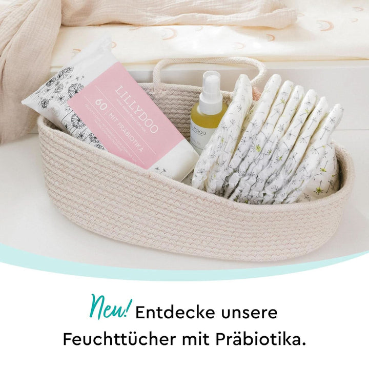 LILLYDOO Feuchttücher Mit Präbiotika, 300 Stück (5 X 60), 100% Plastikfreies Tuch, Ohne Parfüme (FSC Mix)