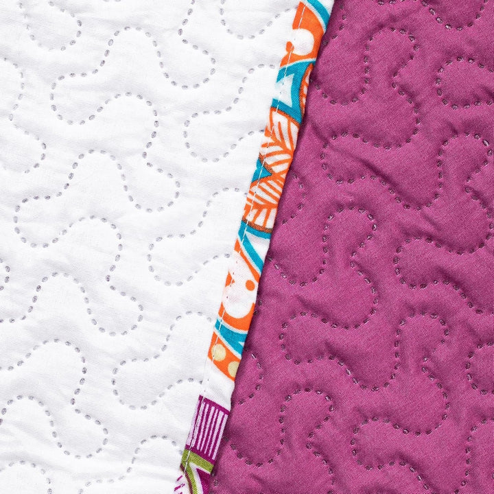 Decoking 12222 Tagesdecke 200X220 Cm Rosa Violett WeiÃŸ Bunt Anthrazit BettÃ¼berwurf Zweiseitig Colourful Pink White Violet Steppung Bibi