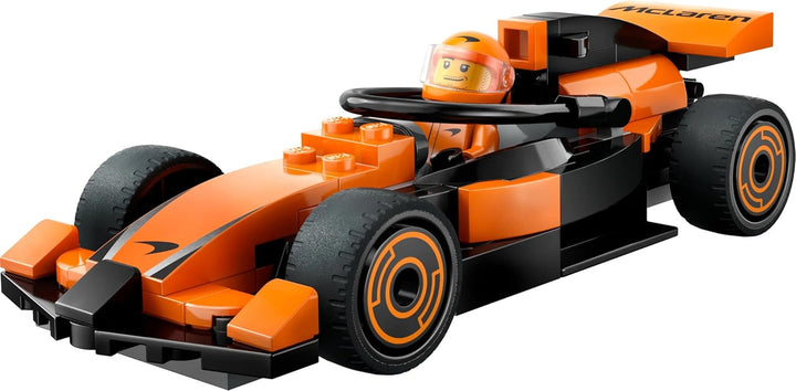 LEGO City F1 Racer cu mașină de curse Mclaren - Model de jucărie Formula 1 cu mașină de curse și minifigurină - cadou mic pentru băieți și fete de la 6 ani sau fani ai sporturilor cu motor 60442