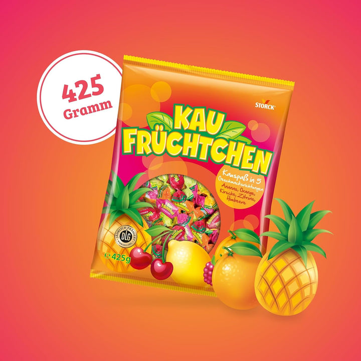 Kaufrüchtchen – 1 X 425G – Kaubonbons in Fünf Fruchtigen Geschmacksrichtungen