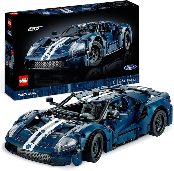 LEGO 42154 Technic Ford GT 2022 Kit model de mașină pentru adulți, Supercar la scara 1:12 cu caracteristici autentice, set avansat pentru colecționari