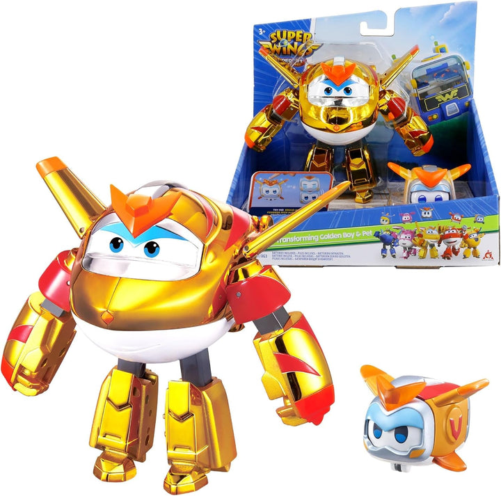 Super Wings EU770447 - Transforming Tino & Pet, figură de joacă transformabilă cu înălțimea de aprox. 14,5 cm și animal de companie cu înălțimea de aprox. 4,3 cm, pentru copii cu vârsta de peste 3 ani