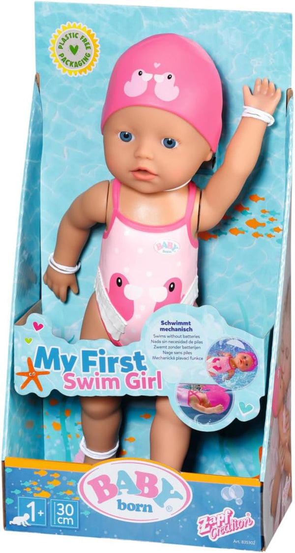 BABY Born Floating Lizzie 30cm, păpușă de baie cu vânt, impermeabilă, funcționează fără baterii, păpușă înaltă de 30cm, 835302 Zapf Creation