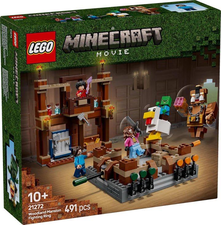 LEGO Minecraft Forest Manor cu ring de box - set pentru gameri cu zombie și Oberborst - jucărie de construcție interactivă cu echipamente și piste - cadou pentru băieți și fete 10+ - 21272