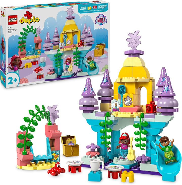 LEGO DUPLO | Disney Ariel's Magical Underwater Palace, jucărie educativă pentru Ariel sirena, castel subacvatic pentru copii cu vârsta de peste 2 ani 10435