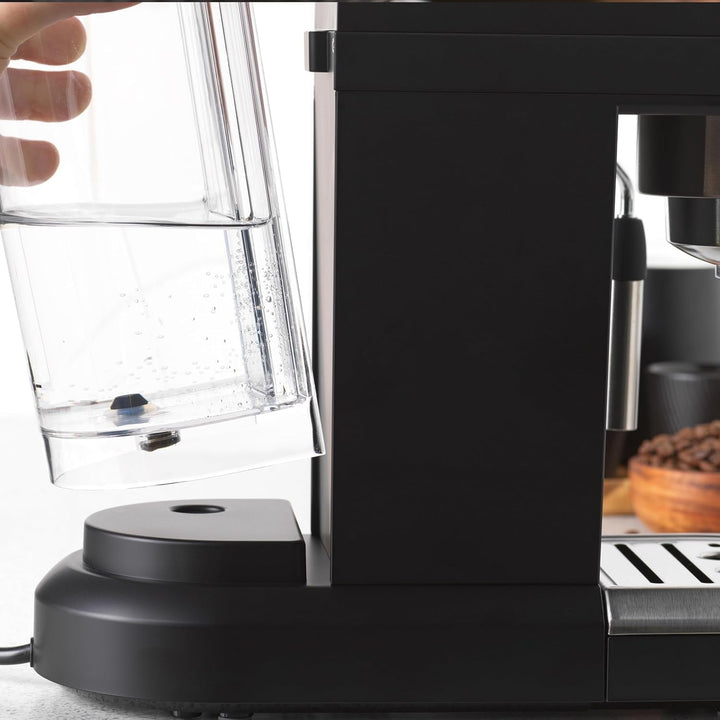 Petra PT5240 Espresso Machine With Milk Frother - 1.4 L, Bpa-Free, Single & Double Barista Style Espresso, Compact, Pompă de presiune italiană de 15 Bar, Compatibil cu cafea măcinată, 1465W