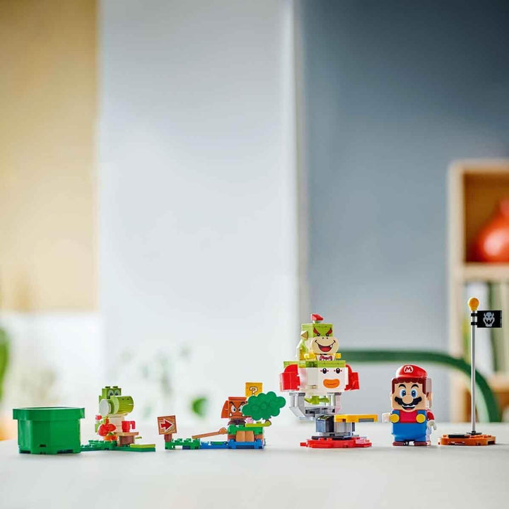 LEGO Super Mario Adventure cu Mario interactiv, set cu cărucior de clovn junior, Yoshi de jucărie, cadou Nintendo pentru băieți, fete și gameri de la 6 ani 71439