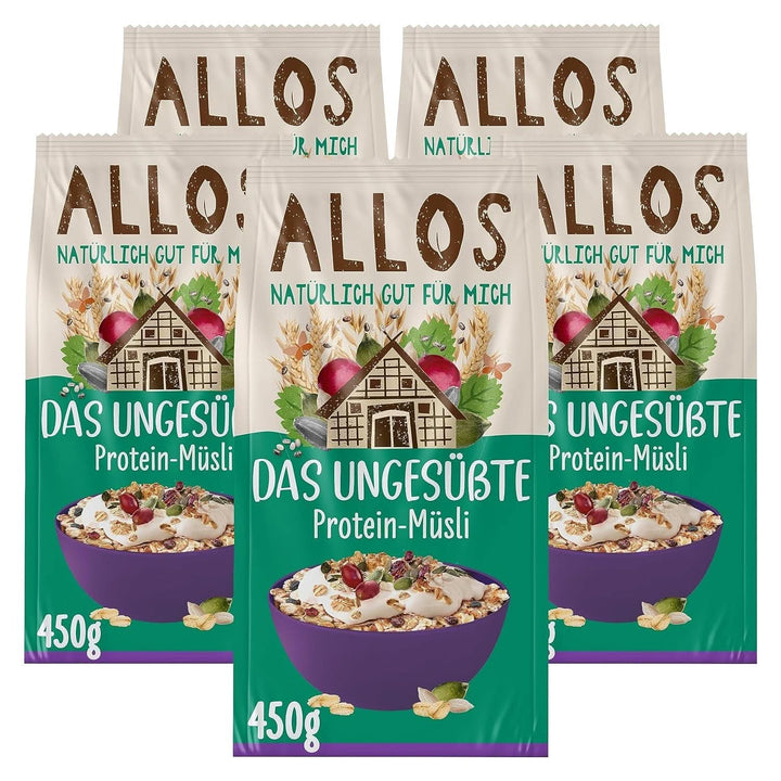 Allos, muesli de fructe de pădure neîndulcit, pachet 5 x 500 grame