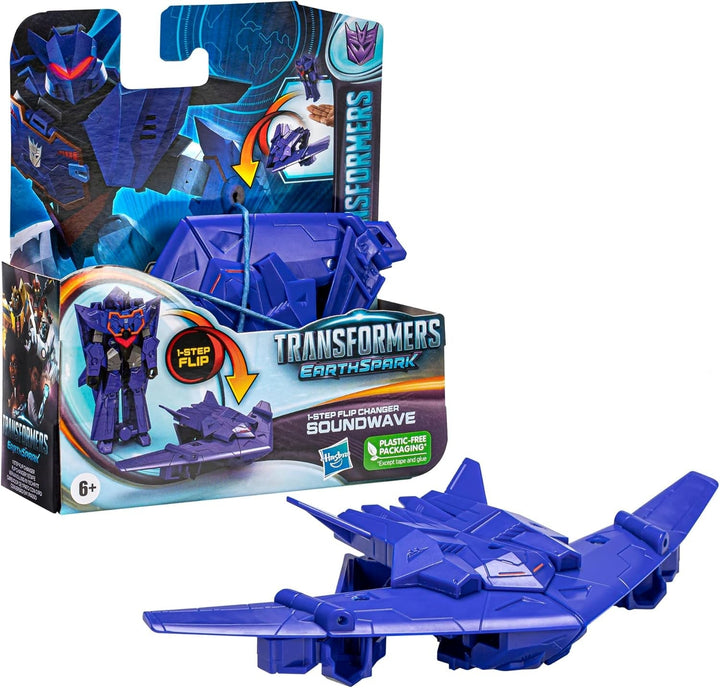 Jucărie Transformers Earthspark 1-Step Flip Changer Soundwave figurină (10 cm), jucărie robot pentru copii cu vârsta peste 6 ani Action figures Naty Shop Titlu implicit