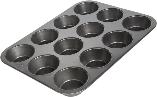 Wenco Muffinform 12Er Antihaft Backblech, Spülmaschinengeeignet, Karbonstahl – Muffinblech Für 12 Muffin – Hitzebeständig Bis 220°C, Schwarz