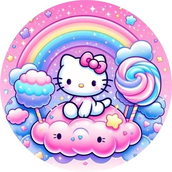 Imagine comestibila, vafa sau icing, format A4, Hello Kitty - Naty Shop 