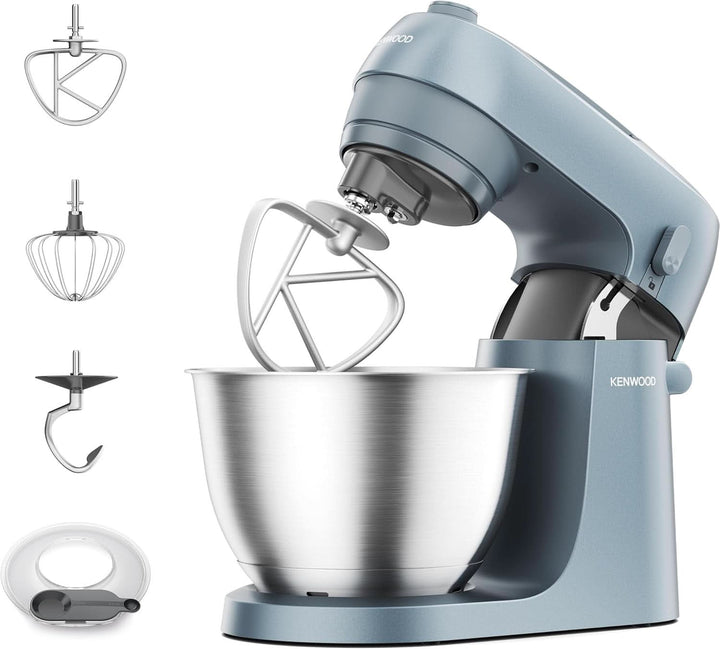 Kenwood Multipro Go FDP22.130GY, Kompakt-Küchenmaschine Nur 30Cm Hoch, Zum Schneiden, Reiben, Pürieren Und Teig Kneten, Express-Serve, 1,3 L Arbeitsbehälter, 650 W, Blau