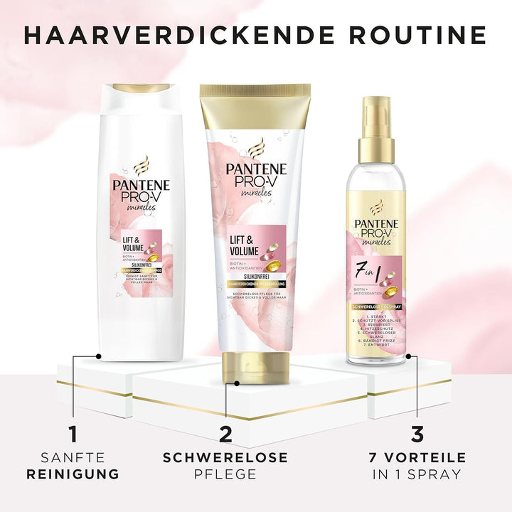 Pantene Pro-V Lift & Volume Haarverdickendes Shampoo Mit Biotin, Silikonfrei 250Ml. Pro-V Miracles Shampoo, Angereichert Mit Antioxidantien. Sichtbar Dickeres Und Volleres Haar