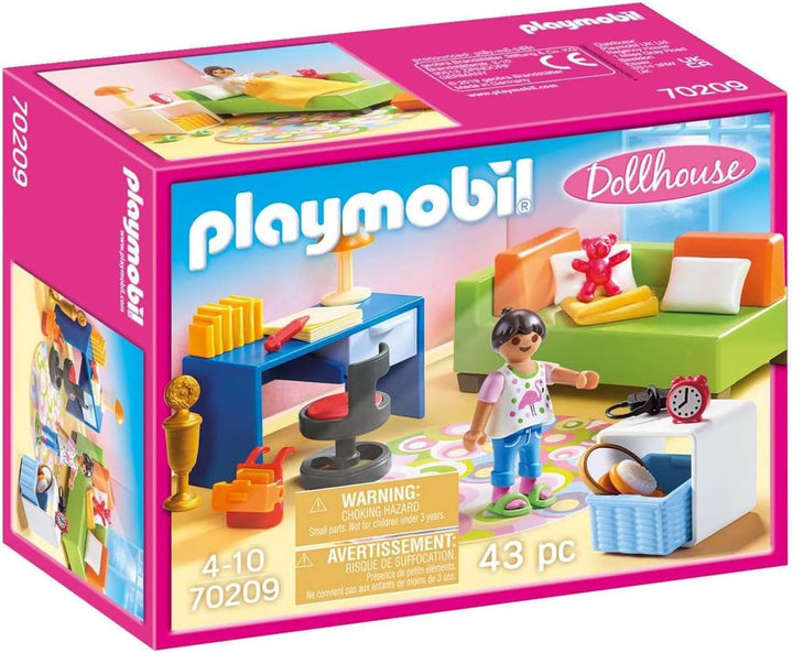 Casă de păpuși PLAYMOBIL 70209 Cameră de tineret cu figurină de fată și accesorii, de la 4 ani
