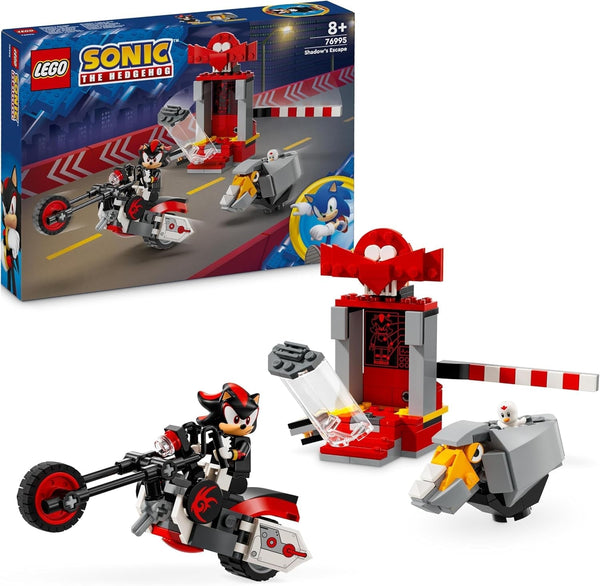 LEGO Sonic the Hedgehog Shadow the Hedgehog Escape, set cu motocicletă de jucărie și figuri din jocul video, cadou pentru gameri și fani de la 8 ani, articol fan pentru băieți și fete 76995