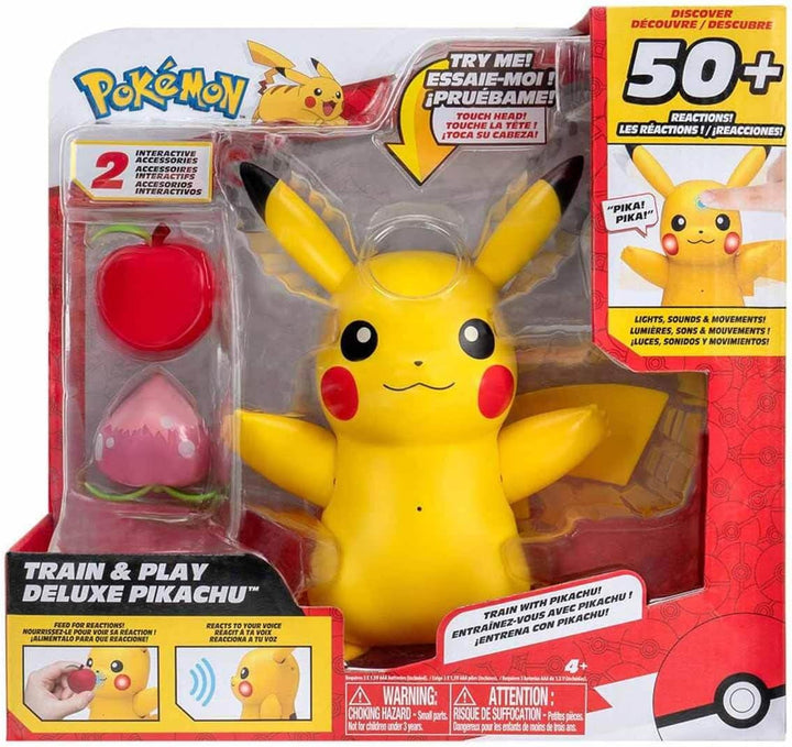 Pokémon PKW3330 - Deluxe My Partner Pikachu, Pikachu oficial cu lumină, sunet și mișcare
