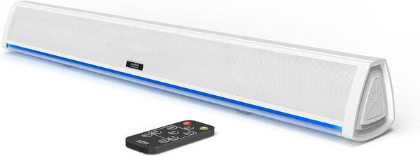 Audible Fidelity Soundbar Für Tv-Geräte Mit Bluetooth, Lautsprecher Für TV, PC, Gaming Mit Rgb-Led-Display, Air Tube & 2.0 Kanal-Verstärker, Fernbedienung (Weiß)