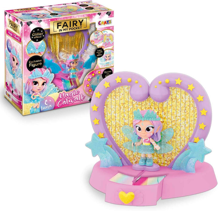 CRAZE Fairy in My Pocket | Păpușă zână cu aripi, jucărie zână de colecționat cu efecte speciale precum sclipici, strălucire în întuneric și schimbare de culoare