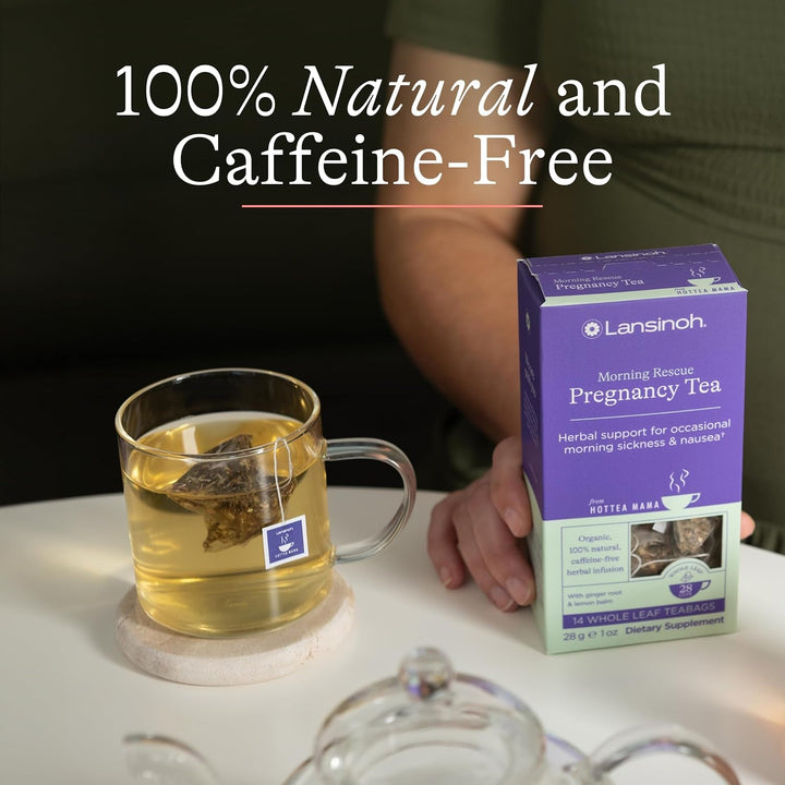 + Hottea Mama Morning Rescue, Pregnancy Morning Sickness Relief Tea, Lemon & Ginger, Caffeine-Free, Sugar-Free, Essentials for Pregnant Women, Includes 14 Tea Sachets Tea USA Naty Shop