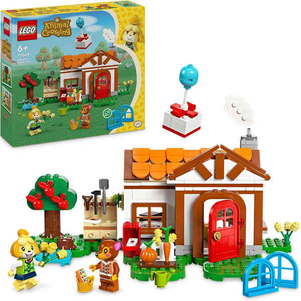LEGO Animal Crossing Vizită de la Melinda, jucărie creativă pentru copii cu 2 mini-figurine din seria de jocuri video, inclusiv Fatima, Merch, cadou pentru fete și băieți de la 6 ani 77049