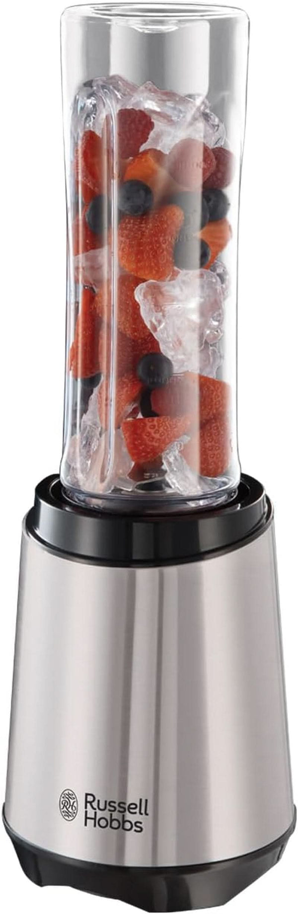 Russell Hobbs Mixer - Standmixer & Smoothie Maker to Go [23.500 U/Min Power-Motor] Inkl. 1X Mixbehälter 600Ml (Bpa-Frei, Spülmaschinen- & Bruchfest Inkl. Deckel) Zerkleinerer, Edelstahl, 23472-56