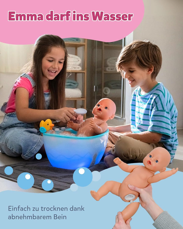 BABY Born Emma în stil junglă - Păpușă de 43 cm înălțime - 10 funcții Inclusiv accesorii și rochiță în culori unisex - Funcționează fără baterii - Potrivit pentru copii cu vârsta de 3 ani și peste