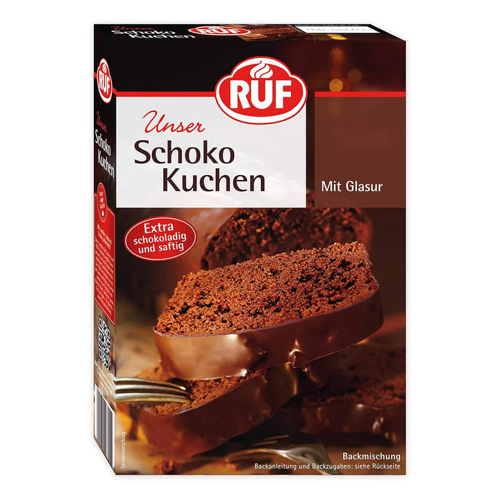 RUF Nusskuchen, Backmischung Mit Schneller Und Einfacher Zubereitung, Nussig Und Locker Mit Glasur, Als Grundlage Für Rüblikuchen, Vegan, 1 X 520G