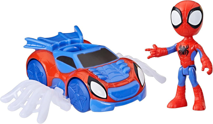 SPIDEY and HIS AMAZING FRIENDS Marvel Spidey figura cu motocicleta, jucărie pentru băieți și fete cu vârsta de 3 ani și peste