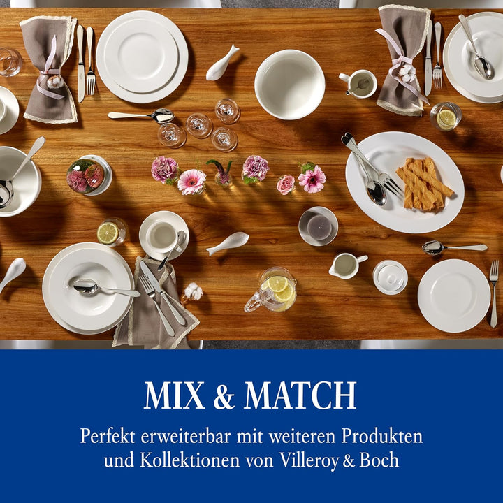 Villeroy & Boch – Twist White Geschirrset 30 Teilig Für 6 Personen, Spülmaschinenfest, Mikrowellensicher, Teller Set, Geschirr, Tafelservice, Kombiservice, Modernes Service Aus Porzellan