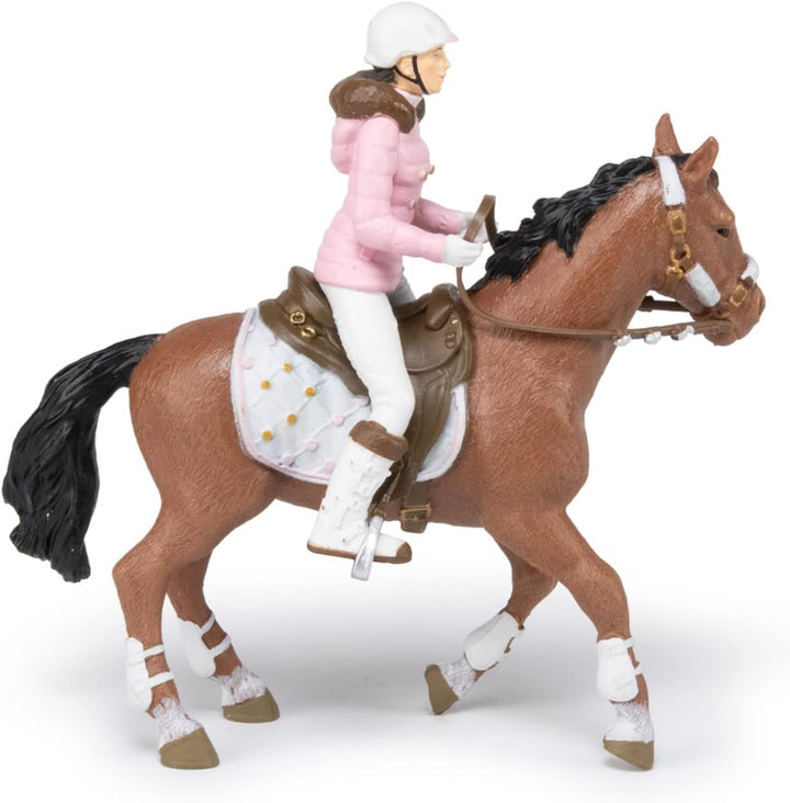 PAPO - Horse figure - Rider Fashion Winter, pasiune pentru călărie, jucărie pentru copii de la 3 ani.