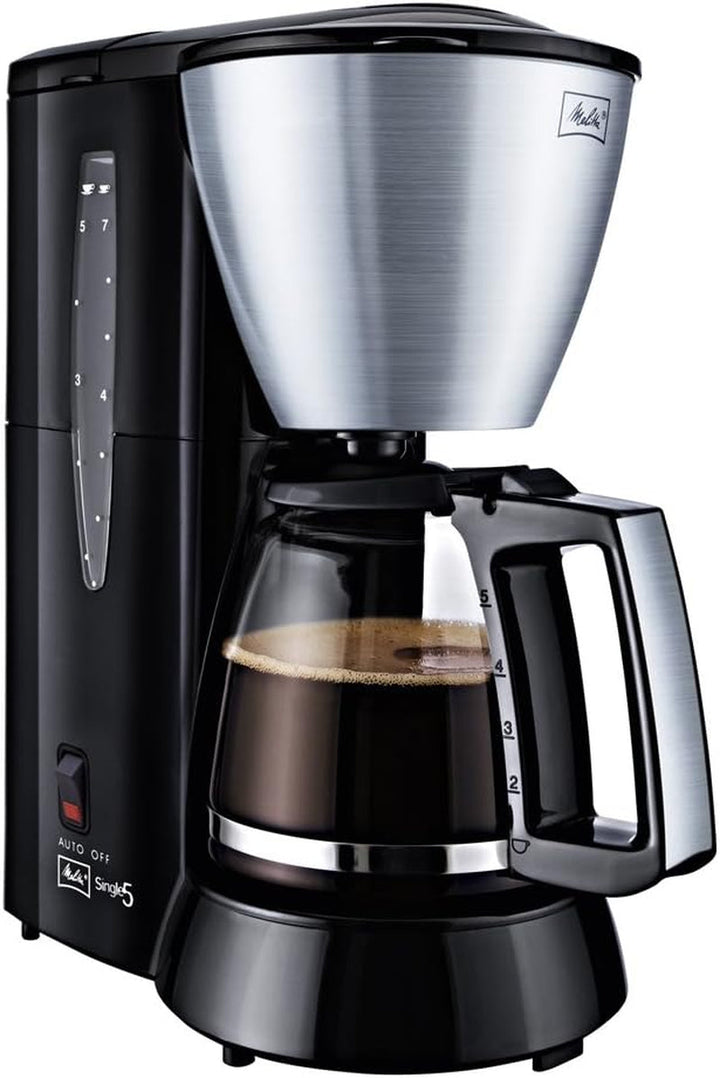 Melitta Single5 - Cafetieră cu filtru mic - Cu ulcior de sticlă - Stop picurare - 5 cești - Alb (M720WH)