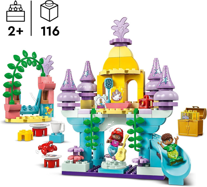 LEGO DUPLO | Disney Ariel's Magical Underwater Palace, jucărie educativă pentru Ariel sirena, castel subacvatic pentru copii cu vârsta de peste 2 ani 10435