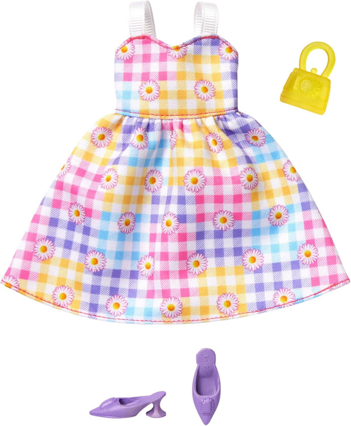 Barbie Fashions And Accessories - Set de modă colorat cu peste 65 de ținute unice, 13 articole de îmbrăcăminte, 8 accesorii și 8 perechi de pantofi, pentru ore întregi de distracție în styling, universal, HRG56