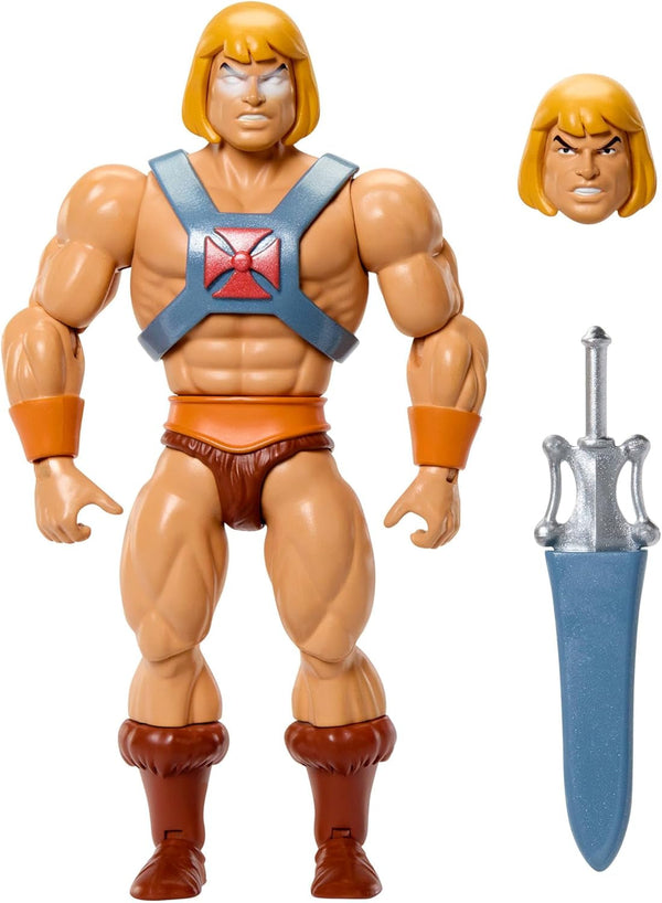 Masters of the Universe Origins Action Figure Faker din colecția de desene animate, aproximativ 14 cm înălțime, duplicat He-Man din serialul TV din anii 1980, design detaliat și 16 puncte de mișcare, JBM82