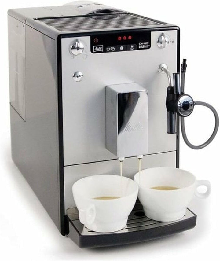 Melitta Solo & Perfect Milk - Mașină de cafea complet automată cu sistem de lapte, mașină de cappuccino pentru, de exemplu, cafea sau cappuccino, argintiu