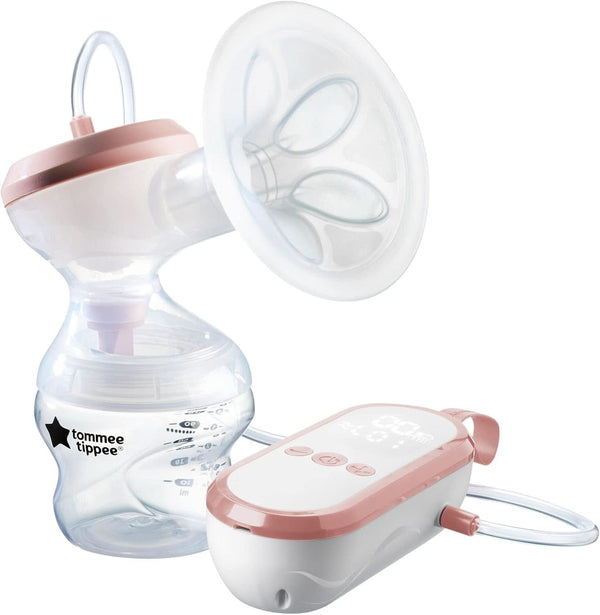 Tommee Tippee Made for Me Elektrische Einzel-Milchpumpe, Starke Saugkraft, Angenehmer, Wiederaufladbar Über USB, Leise, Tragbar, Express-Modi, Samt Babyflaschen