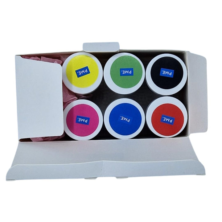 , 6 Pack Lebensmittelfarben in Pastenform Für Backwaren, Hochkonzentriert Zum Tortendeko, Lebendige Farben: Gelb, Rot, Grün, Blau, Schwarz Und Rosa, 6 X 25 G