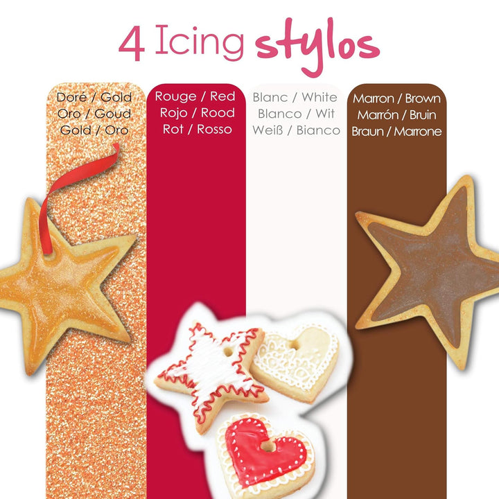 Scrapcooking – 4 Pieces of Parts Markers: Gold, Chocolate, White & Red – Edible Food Pens Decorative for Writing and Drawing on Desserts, Cakes and Biscuits